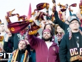 A packed Detroit City FC crowd show off their "Le Rouge" and "Detroit City FC" scarfs to the opposing teams stands at a scrimmage match against Saginaw Valley on April 19, 2014 at Hurley Field. Brian Quintos / The Pit: SE