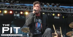 Austin Carlile from Of Mice & Men plays on the Ernie Ball Stage at Rock On The Range. Photos by Damien Dennis/The Pit