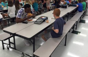Travis Rudolph and Bo Paske enjoying lunch together