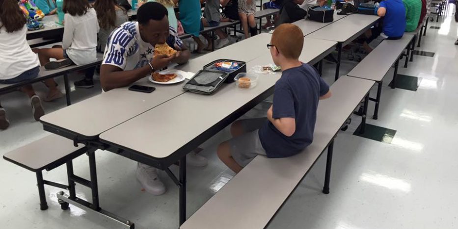 Travis Rudolph and Bo Paske enjoying lunch together