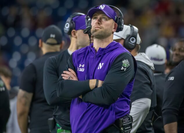 David Braun scans the field during the GameAbove Sports Bowl at Ford Field in Detroit on Friday, Dec. 26, 2025. The Wildcats won, 34-7. (Tony Patroske/TPM)