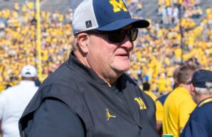 Michigan interim coach Biff Poggi during the 2025 season at Michigan Stadium in Ann Arbor. (Tony Patroske/TPM)