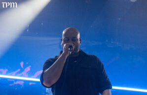 Poison The Well vocalist Jeff Moreira performs at Concord Music Hall in Chicago on Friday, April 3, 2026. (Damien Dennis/TPM)
