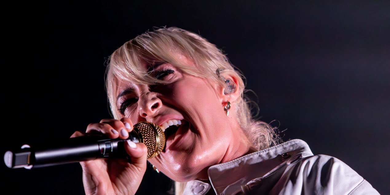 Vocalist Emily Haines of Metric performs at the Aragon Ballroom in Chicago on Friday, July 24, 2026. (Damien Dennis/TPM)