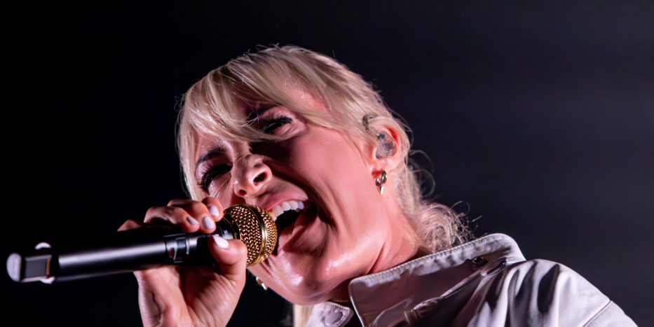 Vocalist Emily Haines of Metric performs at the Aragon Ballroom in Chicago on Friday, July 24, 2026. (Damien Dennis/TPM)