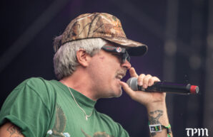 Sean Foreman, one half of 3OH!3, performs at Riot Fest. (Damien Dennis/TPM)