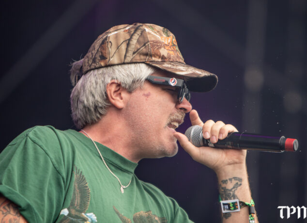 Sean Foreman, one half of 3OH!3, performs at Riot Fest. (Damien Dennis/TPM)