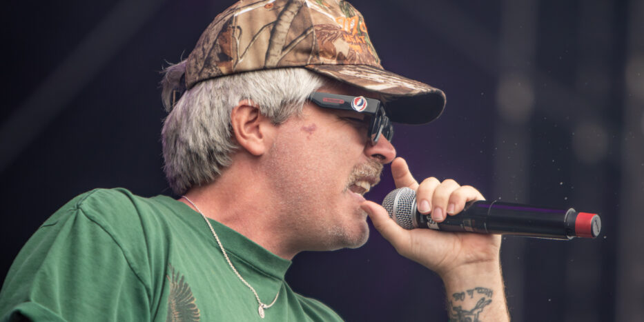Sean Foreman, one half of 3OH!3, performs at Riot Fest. (Damien Dennis/TPM)